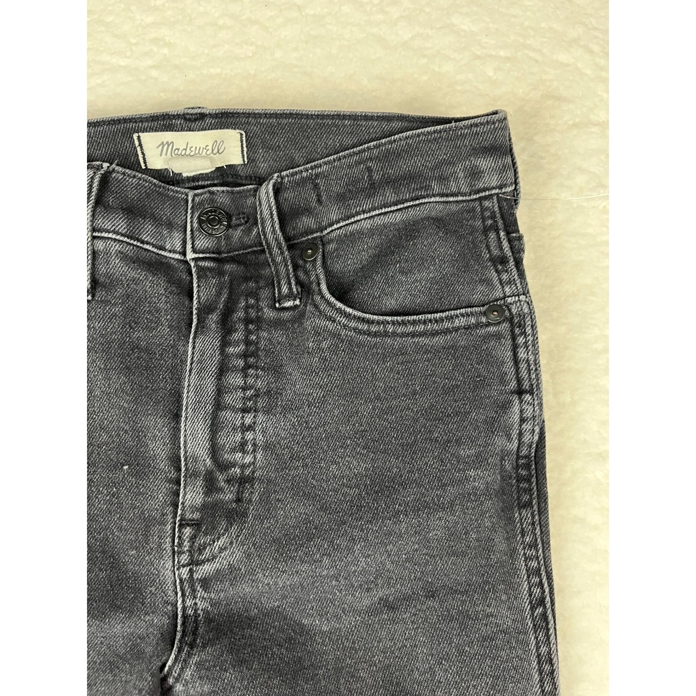 Madewell The Perfect High Rise Skinny Jeans Black Raw Hem Size‎ 27